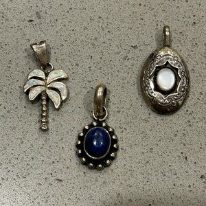 (3) Sterling silver pendants•less than 1”1/2” long